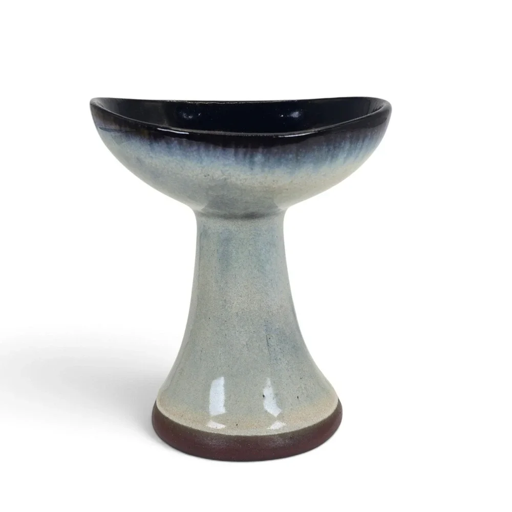 Vintage 1960s Peter Pots Pottery Candleholder Seagull Blue MCM Rhode Island
